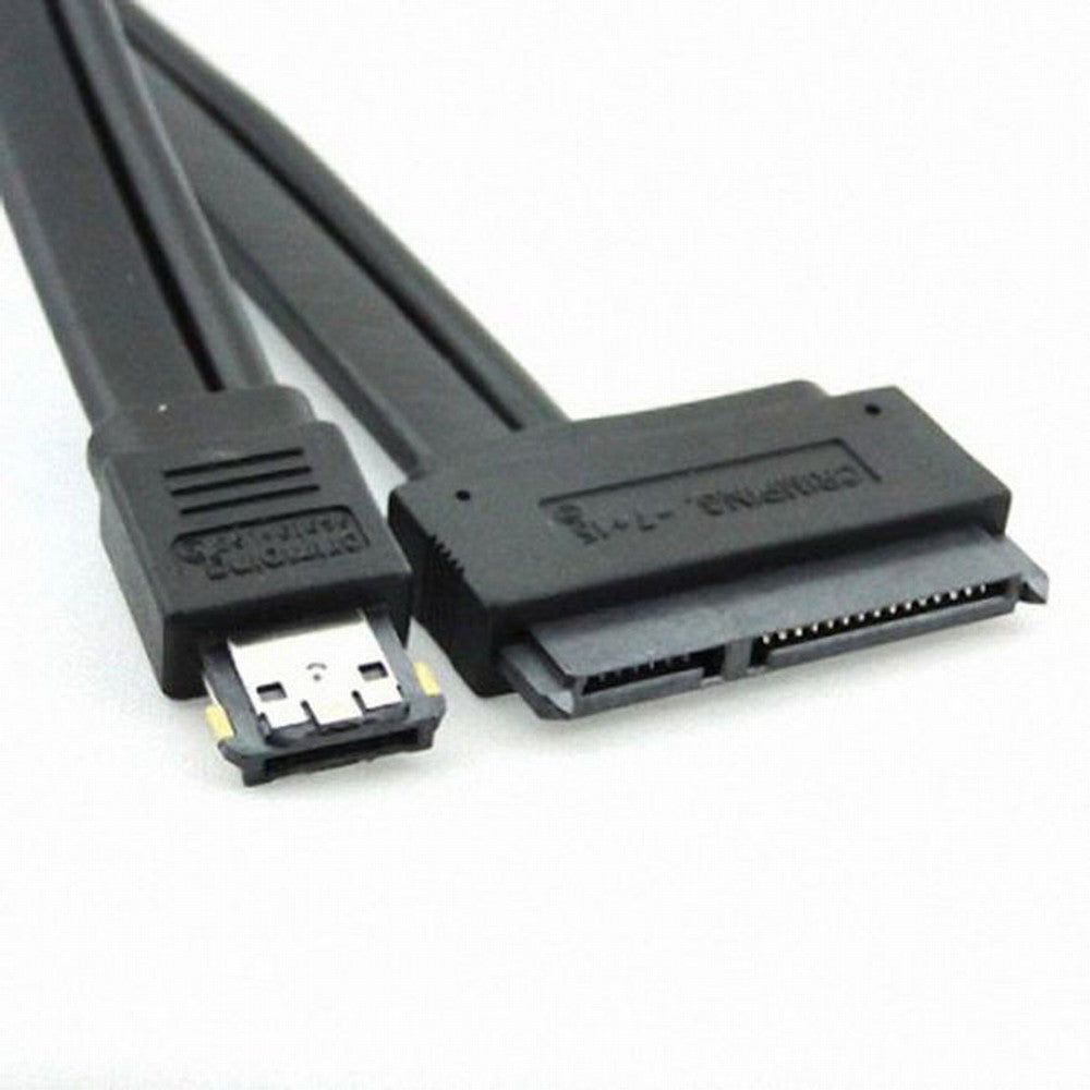 Chenyang 50cm Dual Power 12V and 5V eSATAp Power ESATA USB 2.0 combo to 22Pin SATA cable for 2.5" 3.5" Hard Disk Drive SA-009