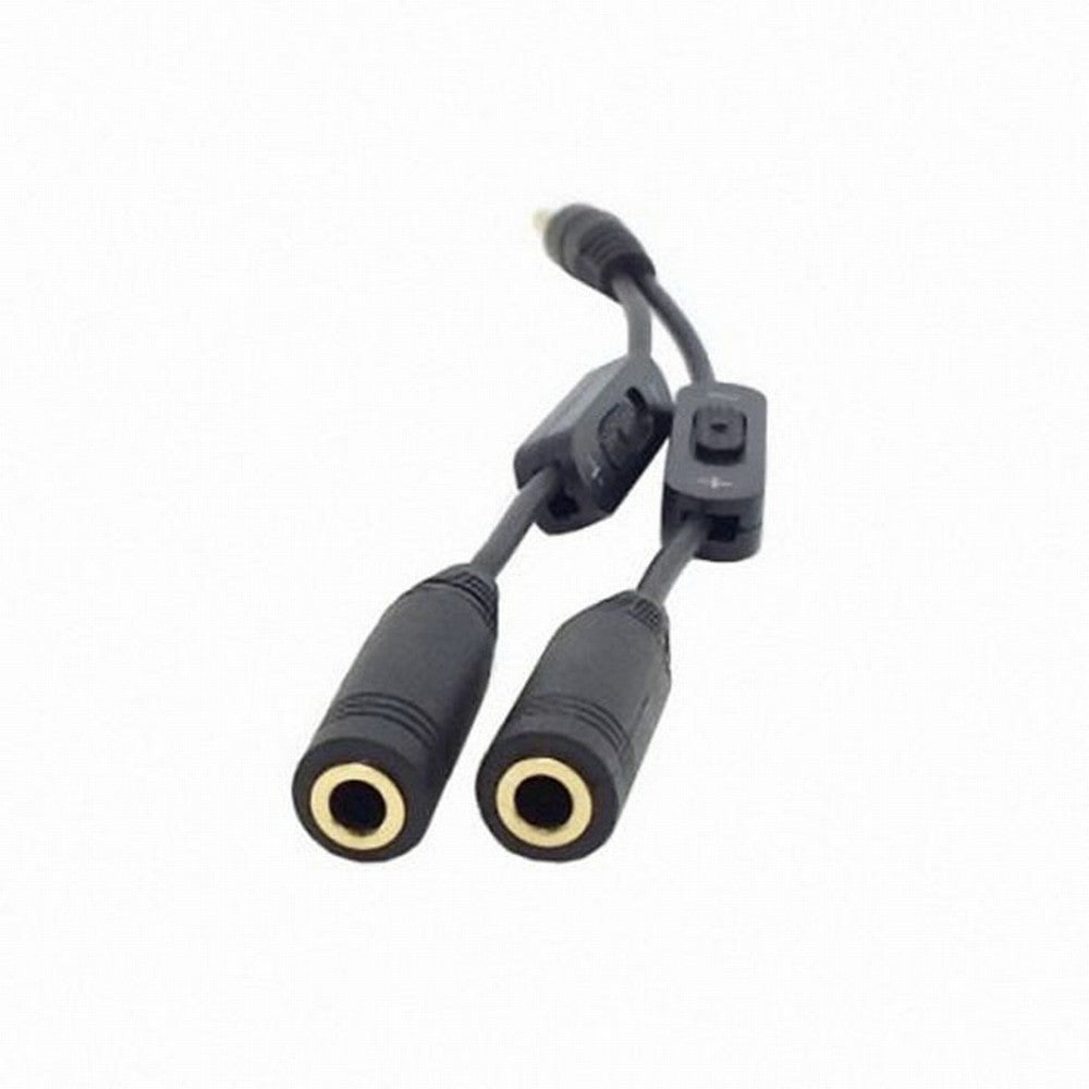 Chenyang Black 3.5mm Stereo Male to Double 3.5mm Female Audio Headphone Y Splitter Cable with Volume Switch CA-004