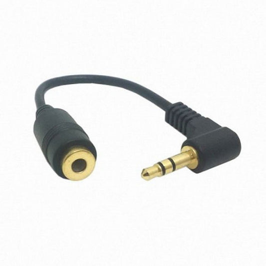 Chenyang 90 degree right angled 3.5mm 3poles Audio Stereo Male to Female Extension Cable 10cm Black CA-045