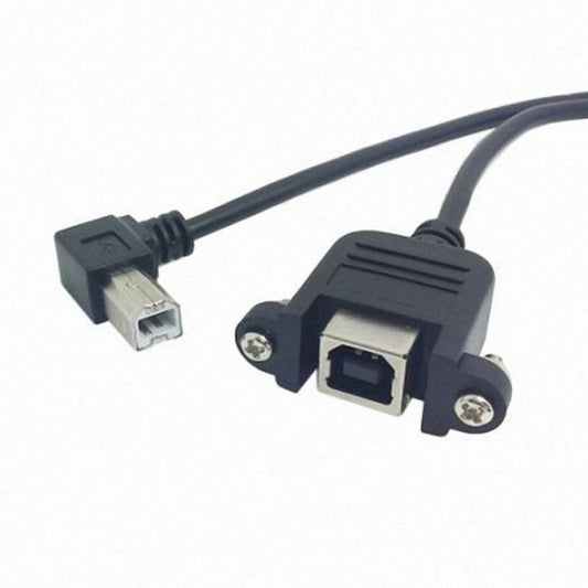 Chenyang 90 Degree Right Angled USB B Type Male to Female extension cable with screws for Panel Mount CC-U2-132-RI