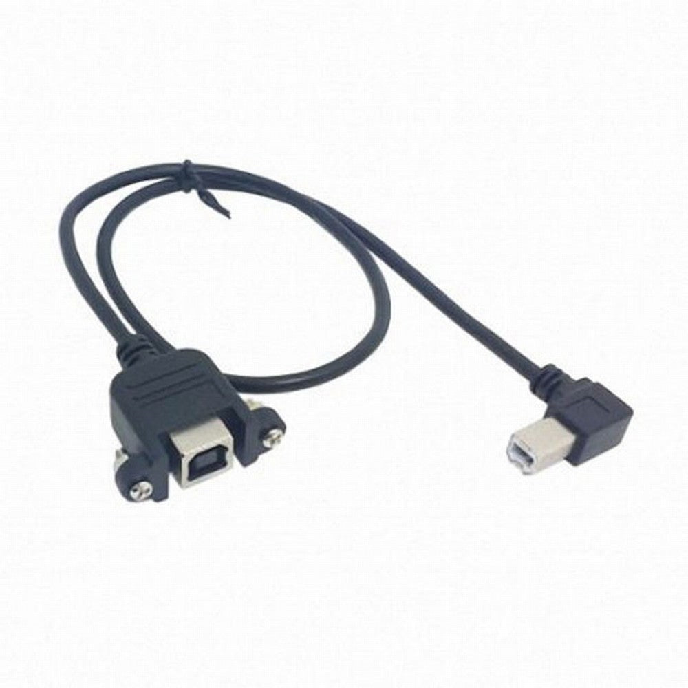 Chenyang 90 Degree Right Angled USB B Type Male to Female extension cable with screws for Panel Mount CC-U2-132-RI