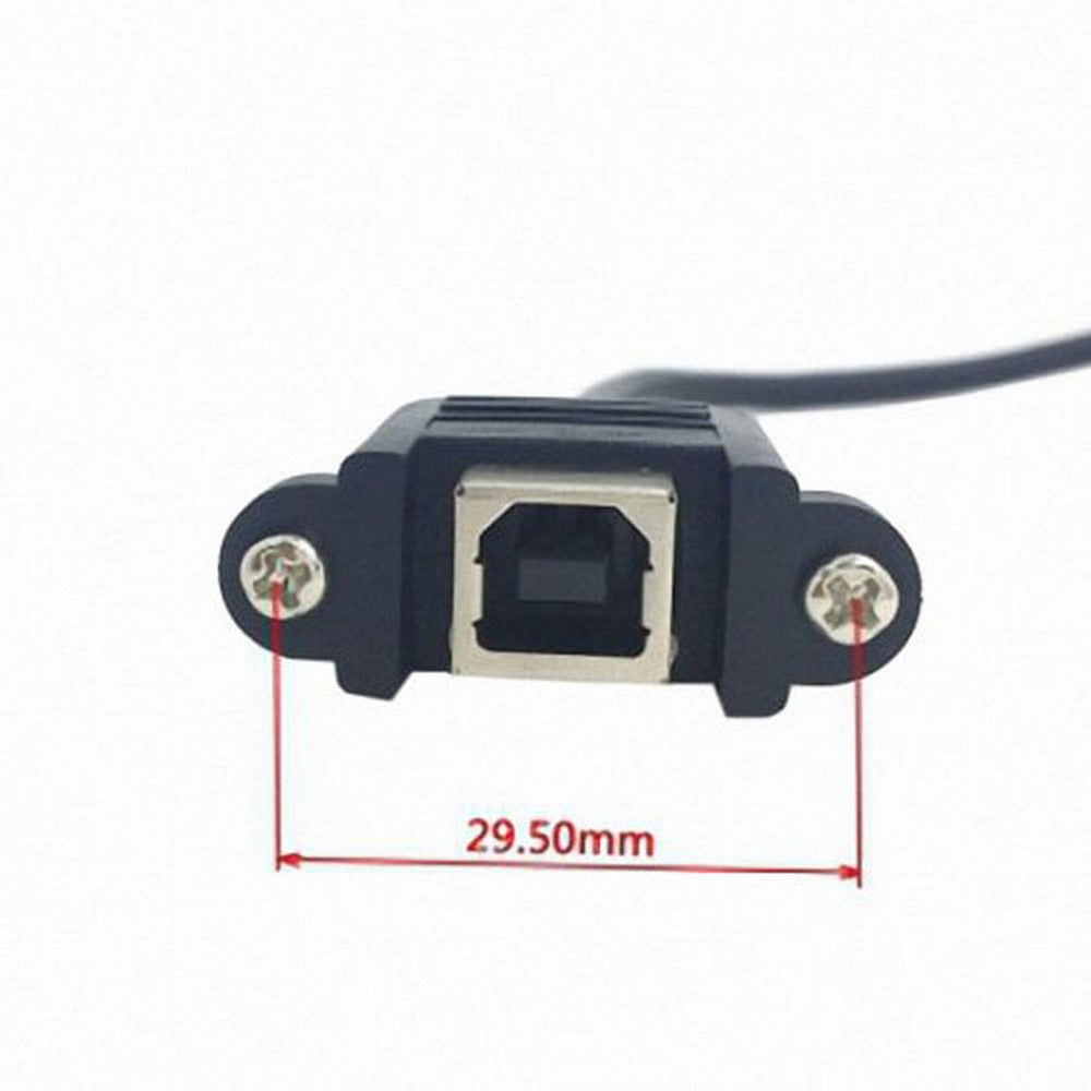 Chenyang 90 Degree Right Angled USB B Type Male to Female extension cable with screws for Panel Mount CC-U2-132-RI