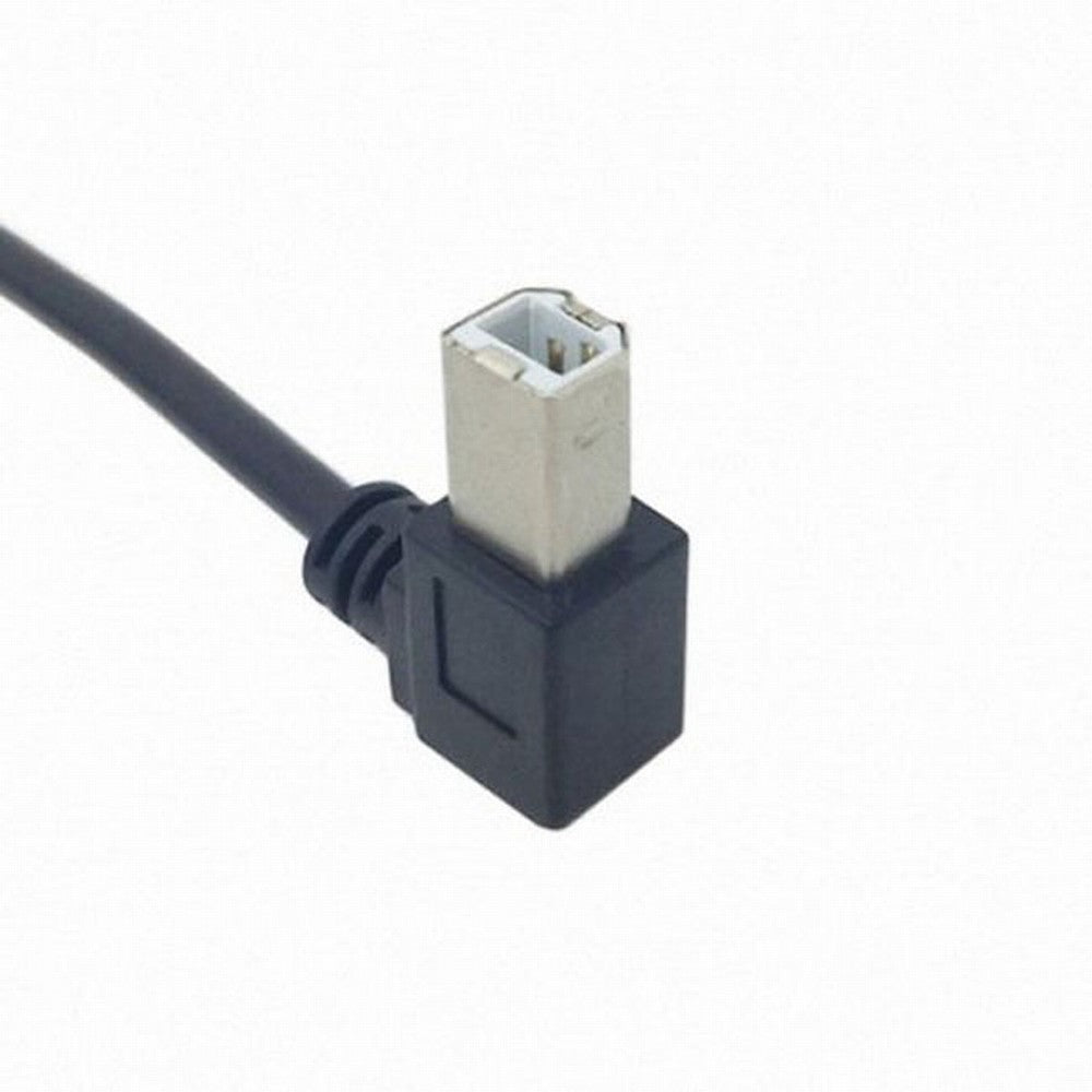 Chenyang 90 Degree Left Angled USB B Type Male to Female extension cable with screws for Panel Mount 50cm U2-132-LE-0.5M