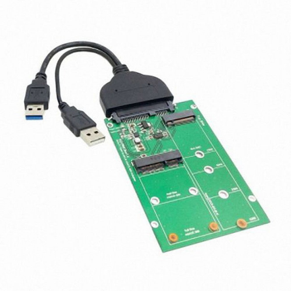 Chenyang USB 3.0 to SATA 22pin 2.5" Hard Disk to 2 in 1 Combo Mini PCI- E 2 Lane M.2 NGFF mSATA SSD Adapter Converter U3-067+SA-130