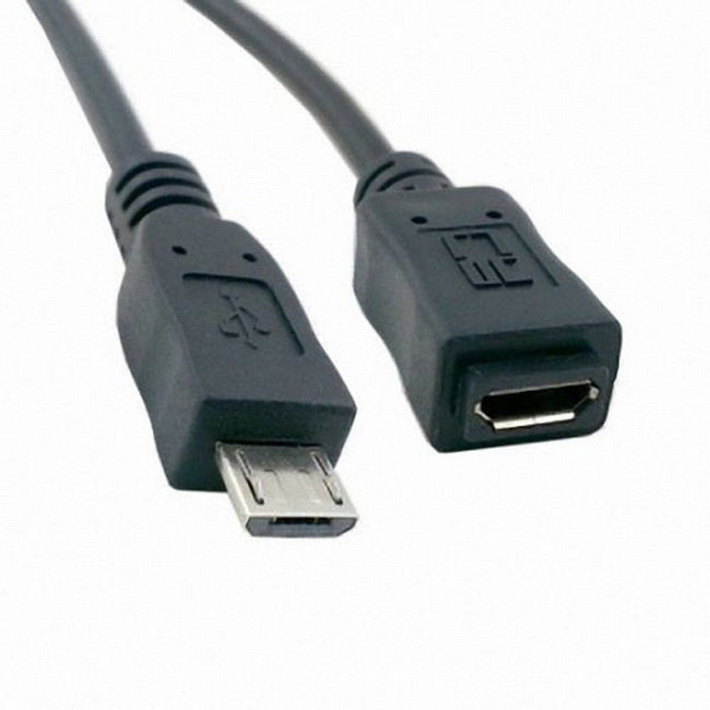 Chenyang 50cm Full Pin Connected Micro USB 2.0 type 5Pin Male to Female Cable for Tablet Phone MHL OTG Extension U2-096-BK-0.5M