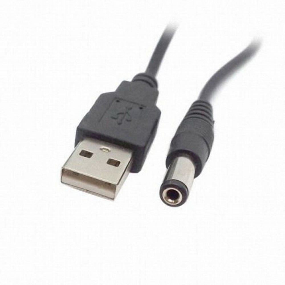 Chenyang USB 2.0 A Type Male to 5.5 x 2.5mm DC 5V Power Plug Barrel Connector Charge Cable 100cm U2-154-BK