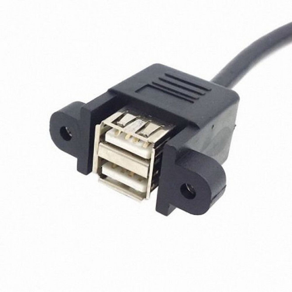 Chenyang 50cm Stackable Dual USB 2.0 A Type Female to Motherboard 9 Pin Header Cable with Screw Panel Holes U2-156