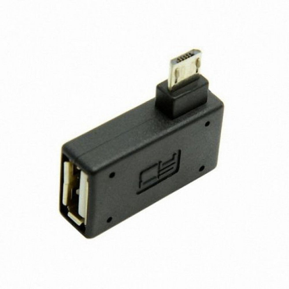 Chenyang 90 Degree Left Angled Micro USB 2.0 OTG Host Adapter with USB Power for Galaxy S3 S4 S5 Note2 Note3 Cell Phone Tablet U2-141-LE