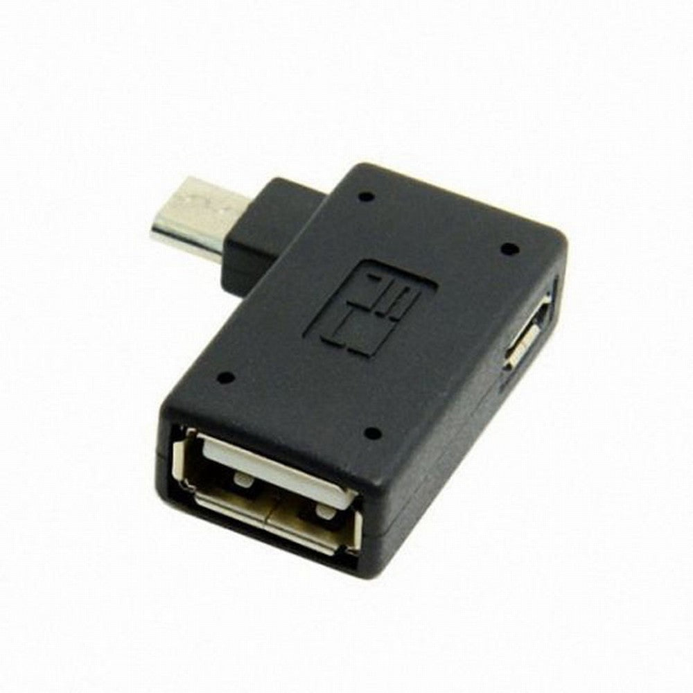 Chenyang 90 Degree Right Angled Micro USB 2.0 OTG Host Adapter with USB Power for Galaxy S3 S4 S5 Note2 Note3 Cell Phone Tablet U2-141-RI