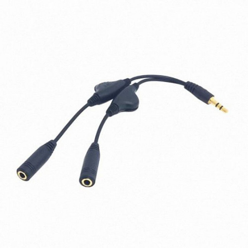 Chenyang 3.5mm Stereo Male to Double 3.5mm Female Audio Headphone Y Splitter Cable with Volume Control Switch CA-010