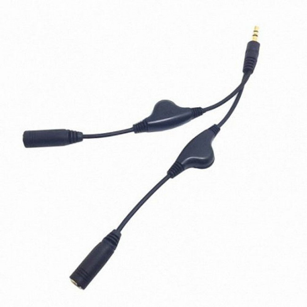 Chenyang 3.5mm Stereo Male to Double 3.5mm Female Audio Headphone Y Splitter Cable with Volume Control Switch CA-010