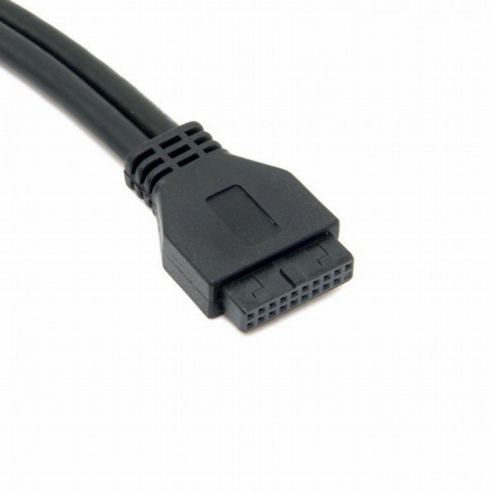 Chenyang USB 3.0 Dual Ports A Female Screw Mount Type to Motherboard 20pin Header cable Black U3-088-BK