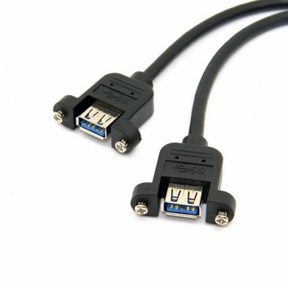 Chenyang USB 3.0 Dual Ports A Female Screw Mount Type to Motherboard 20pin Header cable Black U3-088-BK