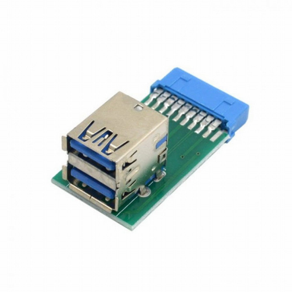 Chenyang Vertical Dual USB 3.0 A Type Female to Motherboard 20 Pin Box Header Slot Adapter PCBA U3-080