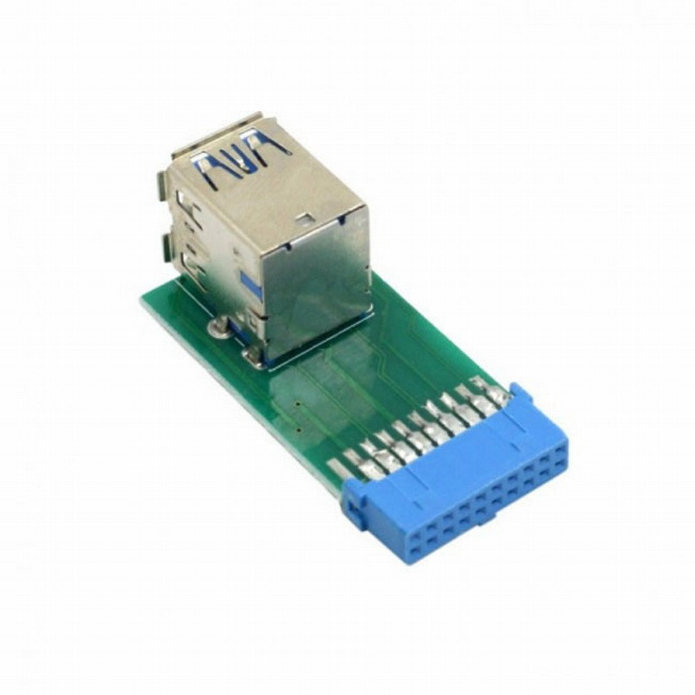 Chenyang Vertical Dual USB 3.0 A Type Female to Motherboard 20 Pin Box Header Slot Adapter PCBA U3-080