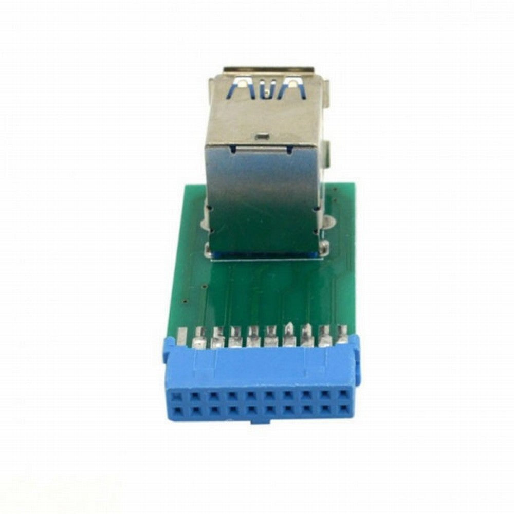 Chenyang Vertical Dual USB 3.0 A Type Female to Motherboard 20 Pin Box Header Slot Adapter PCBA U3-080