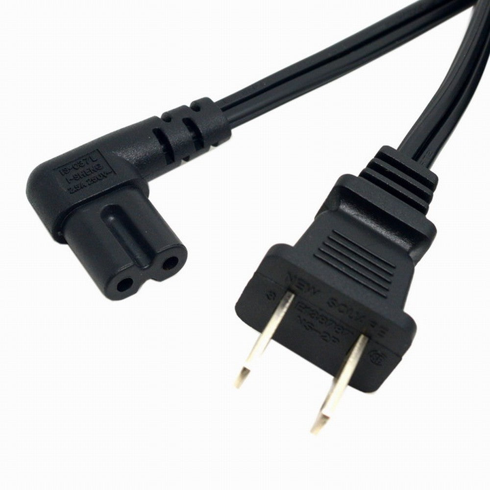 Chenyang USA 2pin Male to 90 Degree Right Angled IEC 320 C7 Power Supply Cord cable 1M PW-039