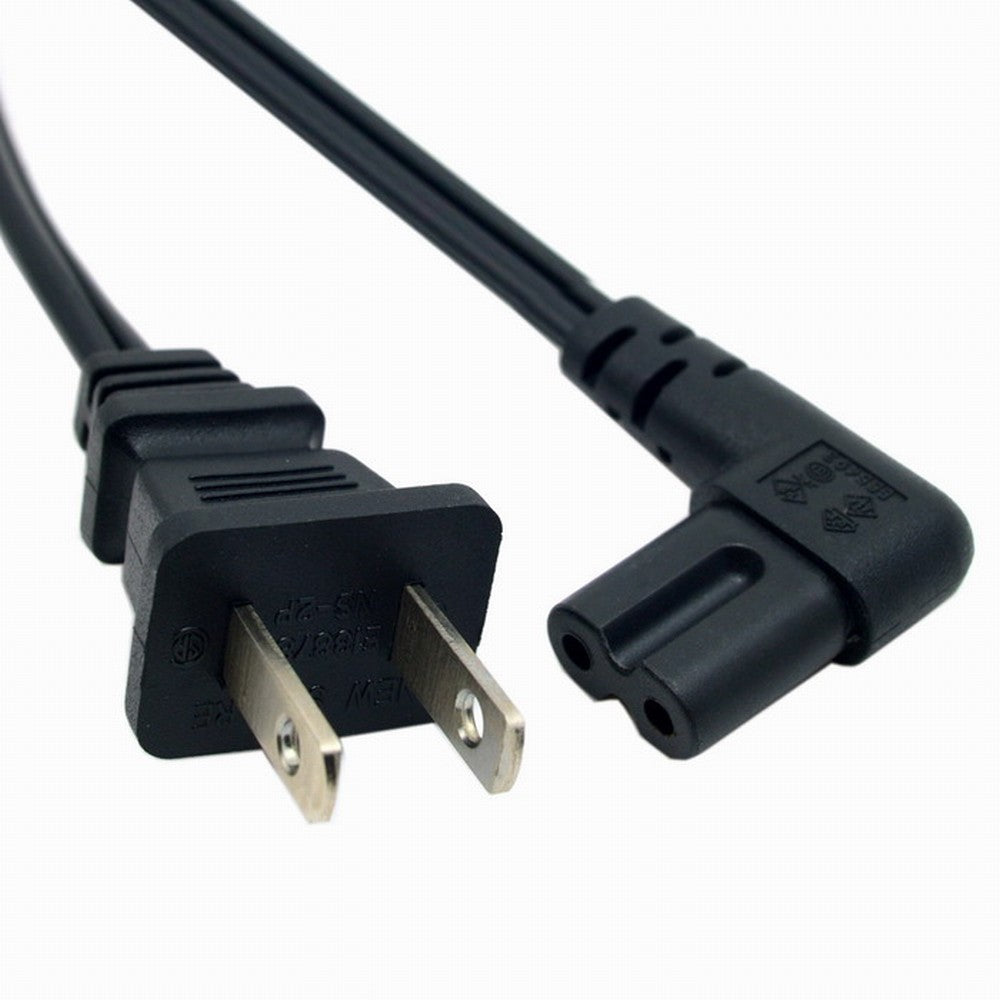 Chenyang USA 2pin Male to 90 Degree Right Angled IEC 320 C7 Power Supply Cord cable 1M PW-039