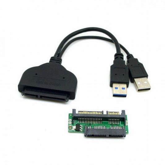 Chenyang 1set USB 3.0 to SATA 22Pin SATA to Micro SATA Adapter for 1.8" 2.5" Hard Disk Driver With Extral USB Power Cable U3-067+SA-076