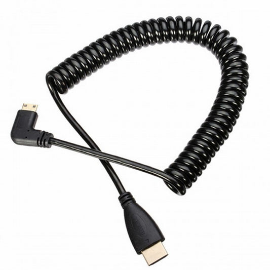 Chenyang 90 Degree Right Angled Type Mini HDMI Male to HDMI Male Stretch Spring Cable 4K 60hz 1.2m HD-108-RI