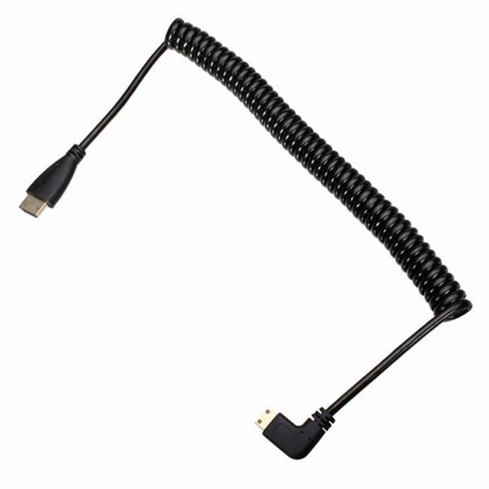 Chenyang 90 Degree Right Angled Type Mini HDMI Male to HDMI Male Stretch Spring Cable 4K 60hz 1.2m HD-108-RI