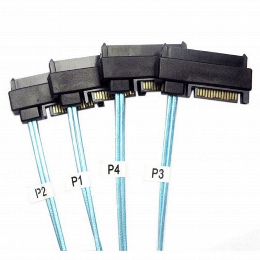 Chenyang Internal 36 Pin Mini SAS SFF-8087 Host to 4 SFF-8482 Target SAS Hard Disk and SATA Power Cable 100cm SF-091-1.0M