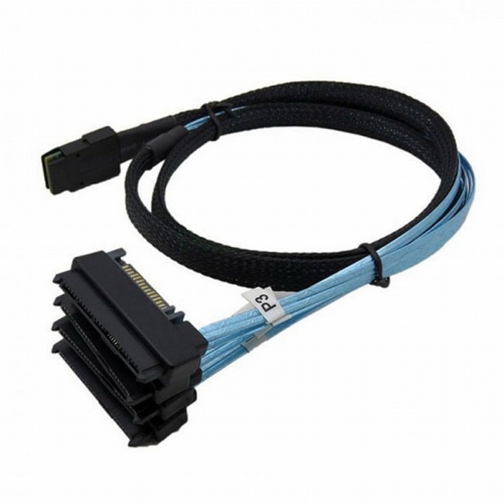 Chenyang Internal 36 Pin Mini SAS SFF-8087 Host to 4 SFF-8482 Target SAS Hard Disk and SATA Power Cable 100cm SF-091-1.0M