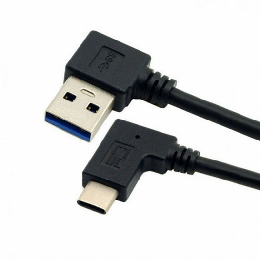 Chenyang Reversible USB 3.1 USB-C Angled to 90 Degree Left Angled A Male Data Cable for Laptop Tablet Mobile Phone UC-089-LE