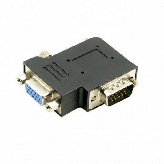 Chenyang Vertical Flat Right Angled 90 Degree VGA SVGA Male To Female extension Adapter BK DB-002-RI