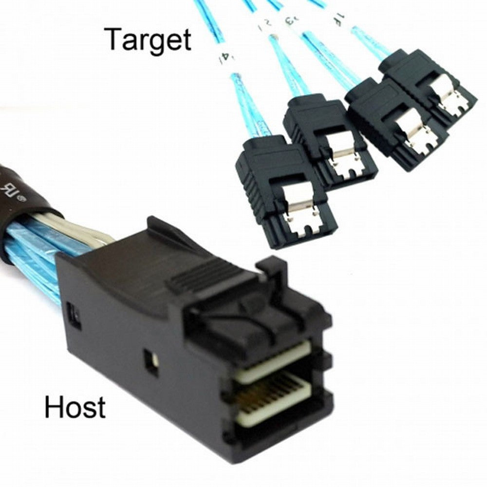 Chenyang Internal Mini SAS HD SFF-8643 Host to 4 SATA 7pin Target Hard Disk 6Gbps Data Server Raid Cable CC-SF-074