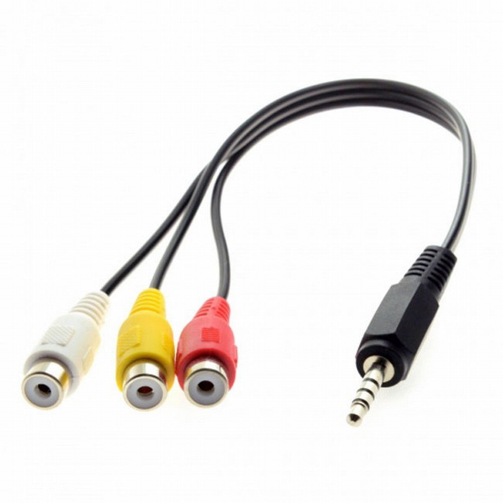 Chenyang 3.5mm 1/8" Male Stereo Car AUX to 3 RCA AV Female Cord Audio Video Composite Cable 20cm CA-011