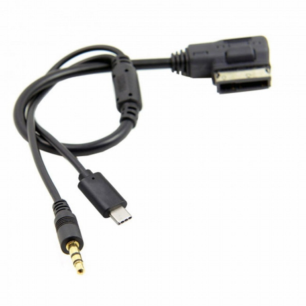 Chenyang Media In AMI MDI to Stereo 3.5mm Audio USB-C Aux Adapter Cable For Car VW AUDI 2014 A4 A6 Q5 Q7 CA-036