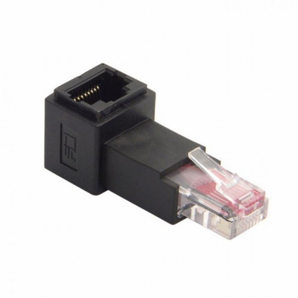 Chenyang Down Angled 90 Degree 8P8C FTP STP UTP Cat 5e Male to Female Lan Ethernet Network Extension Adapter UT-010-DN