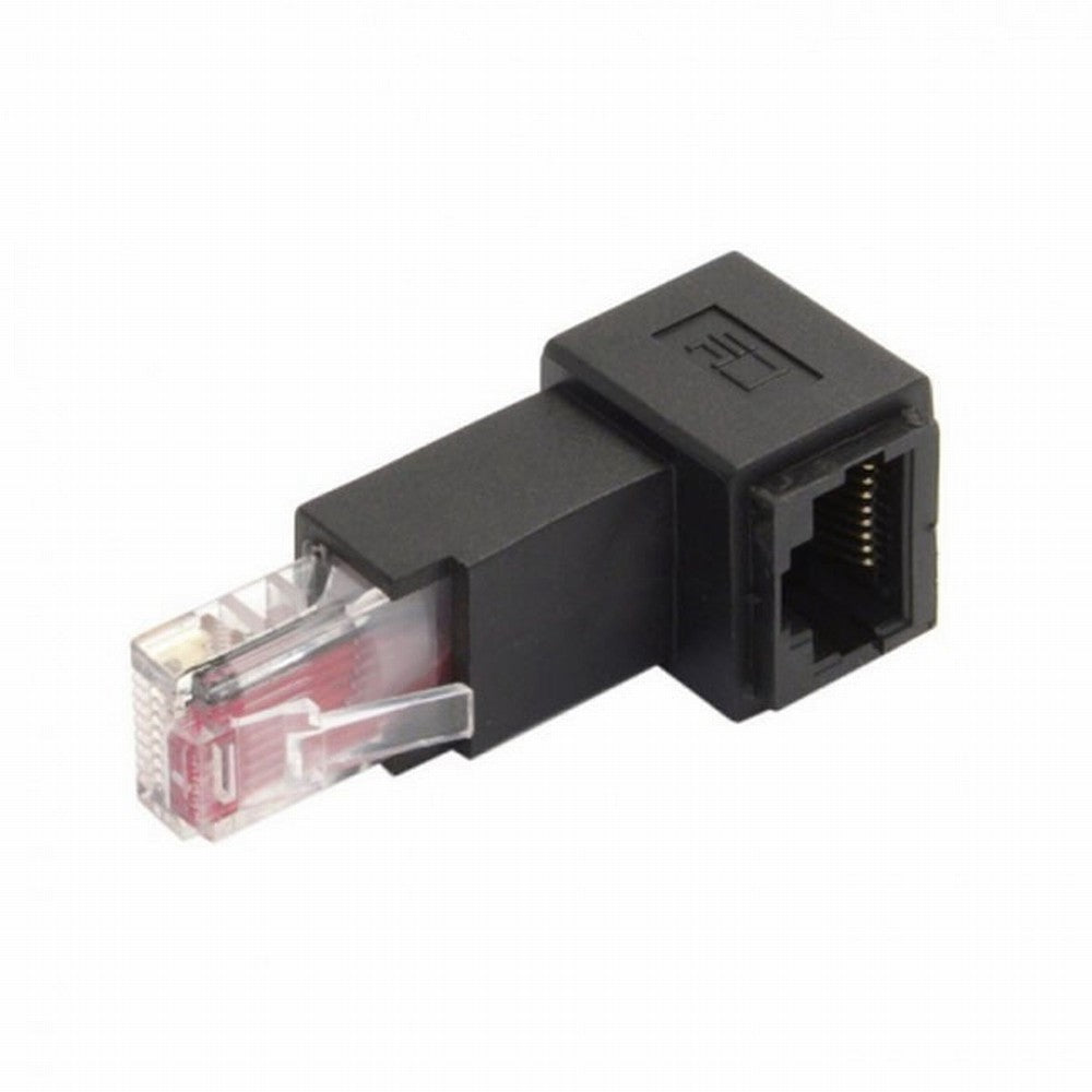 Chenyang Down Angled 90 Degree 8P8C FTP STP UTP Cat 5e Male to Female Lan Ethernet Network Extension Adapter UT-010-DN