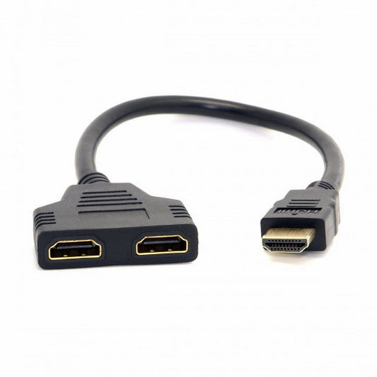 Chenyang One HDMI Male to Dual HDMI Female Y Splitter Switch Extension Adapter Cable for FOR PC HDTV Laptop 1080P HD-027