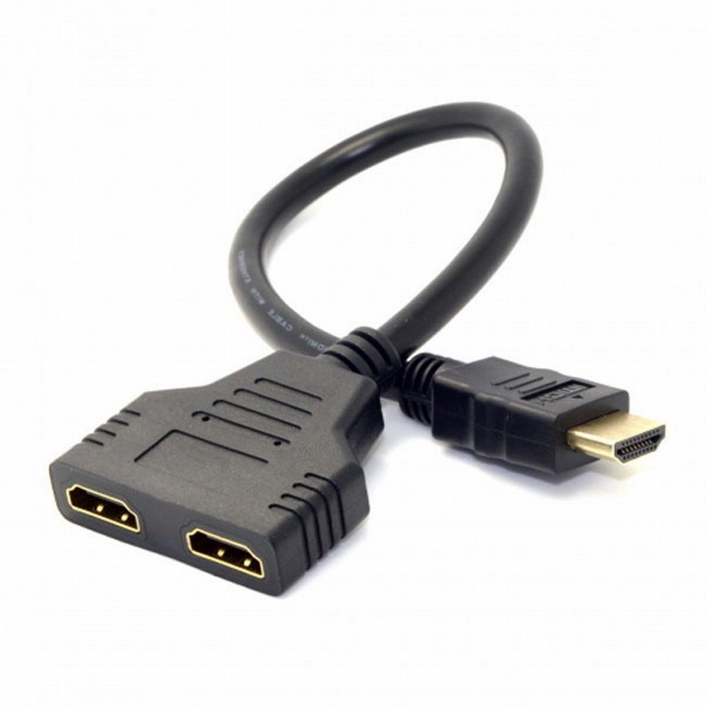 Chenyang One HDMI Male to Dual HDMI Female Y Splitter Switch Extension Adapter Cable for FOR PC HDTV Laptop 1080P HD-027