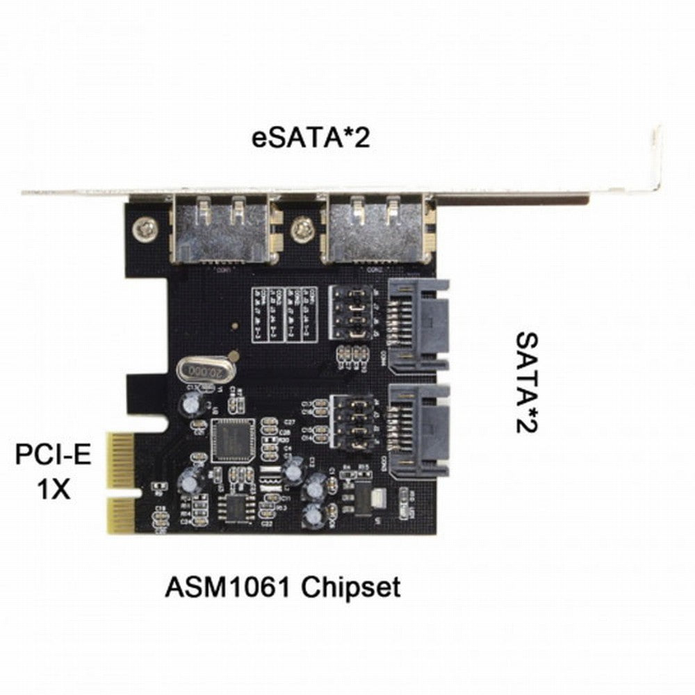 Chenyang PCI-E To 4 Ports SATA 3.0 ESATA PCIE SATA3 6Gbps Expansion Card PCI-E Adapter SA-078