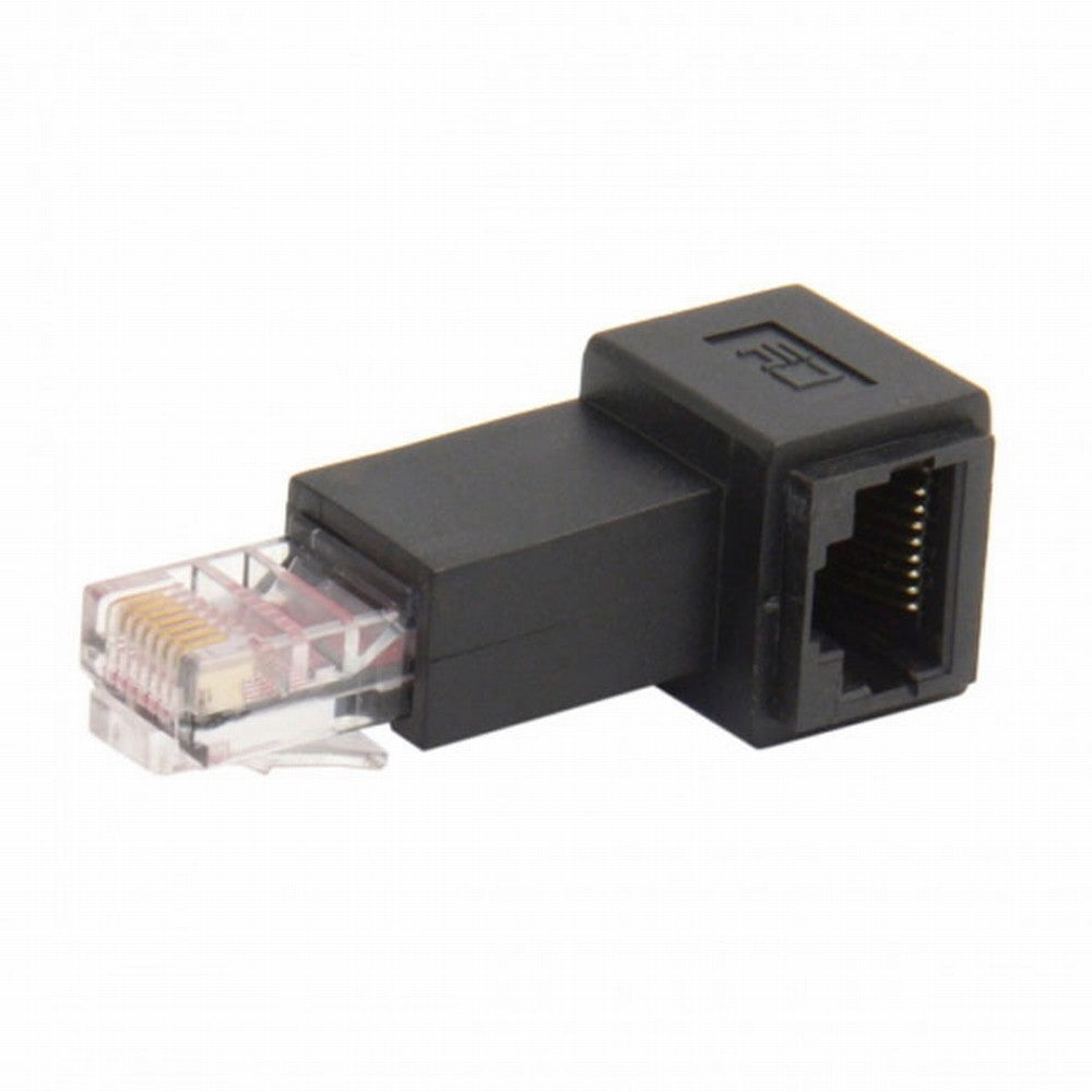 Chenyang Left Angled 90 Degree 8P8C FTP STP UTP Cat 5e Male to Female Lan Ethernet Network Extension Adapter UT-010-LE