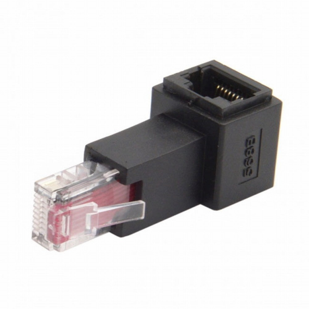 Chenyang Left Angled 90 Degree 8P8C FTP STP UTP Cat 5e Male to Female Lan Ethernet Network Extension Adapter UT-010-LE