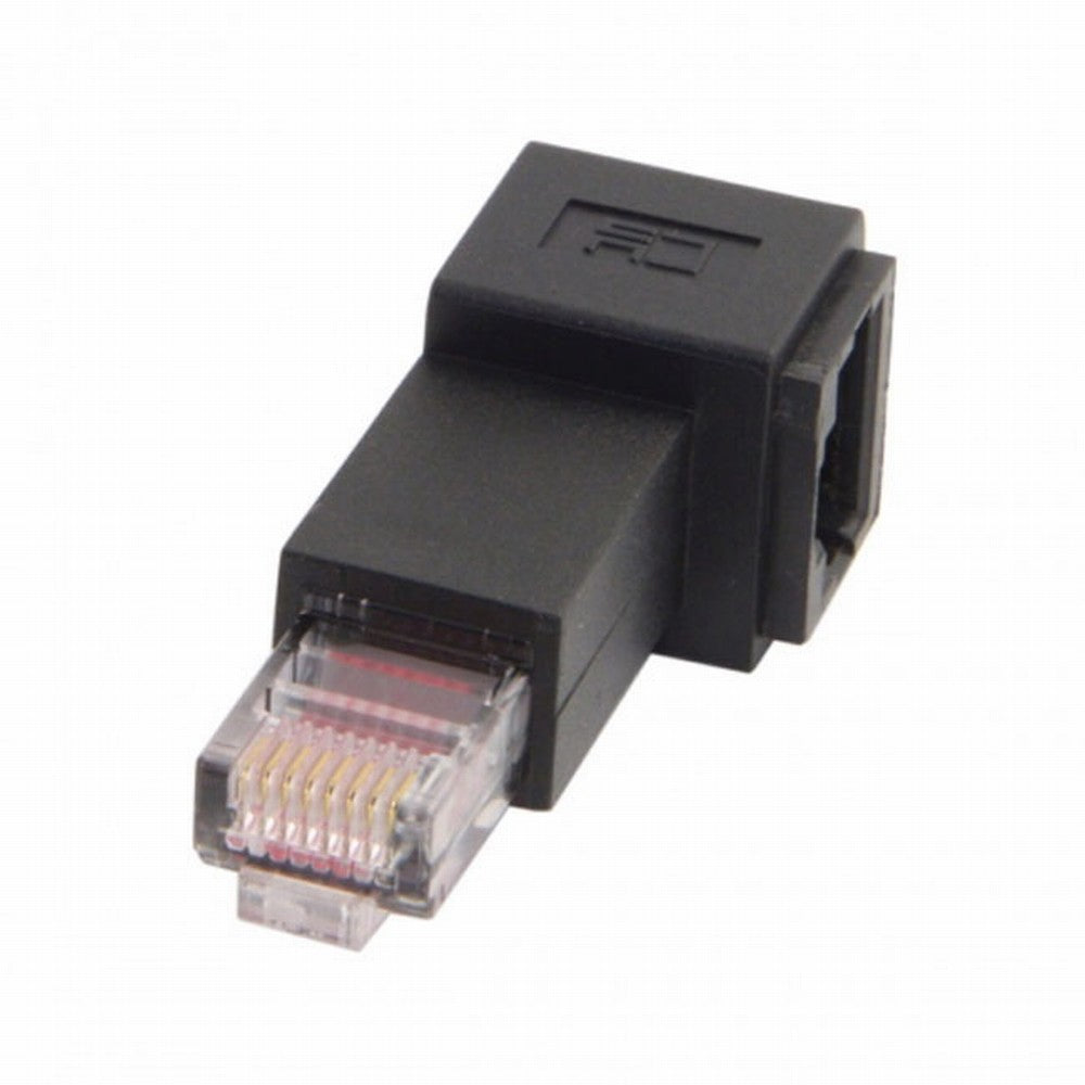 Chenyang Left Angled 90 Degree 8P8C FTP STP UTP Cat 5e Male to Female Lan Ethernet Network Extension Adapter UT-010-LE