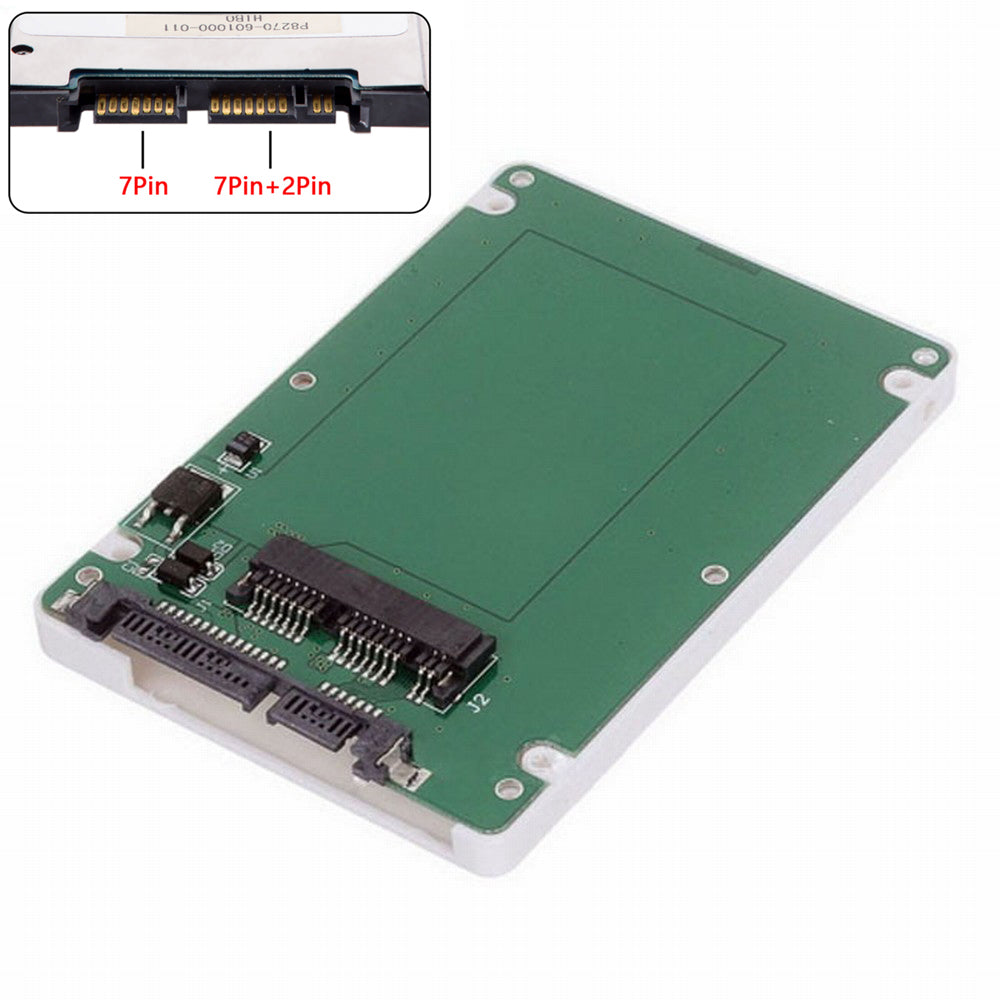 Chenyang 1.8" Micro SATA 16pin SSD to 2.5" SATA 22pin 7+15 hard disk case Enclosure White 7mm height SA-098