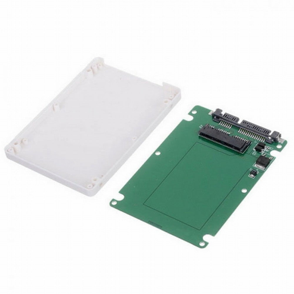 Chenyang 1.8" Micro SATA 16pin SSD to 2.5" SATA 22pin 7+15 hard disk case Enclosure White 7mm height SA-098