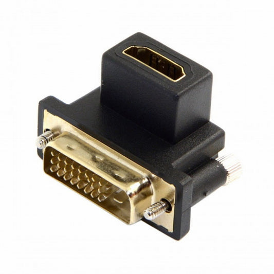 Chenyang 90 Degree Down Angled DVI Male to HDMI Female Adapter for Computer HDTV Graphics Card DB-041-DN