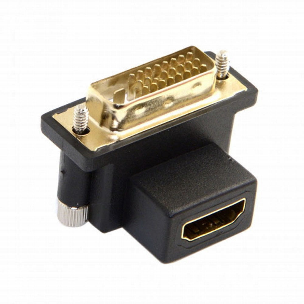 Chenyang 90 Degree Down Angled DVI Male to HDMI Female Adapter for Computer HDTV Graphics Card DB-041-DN