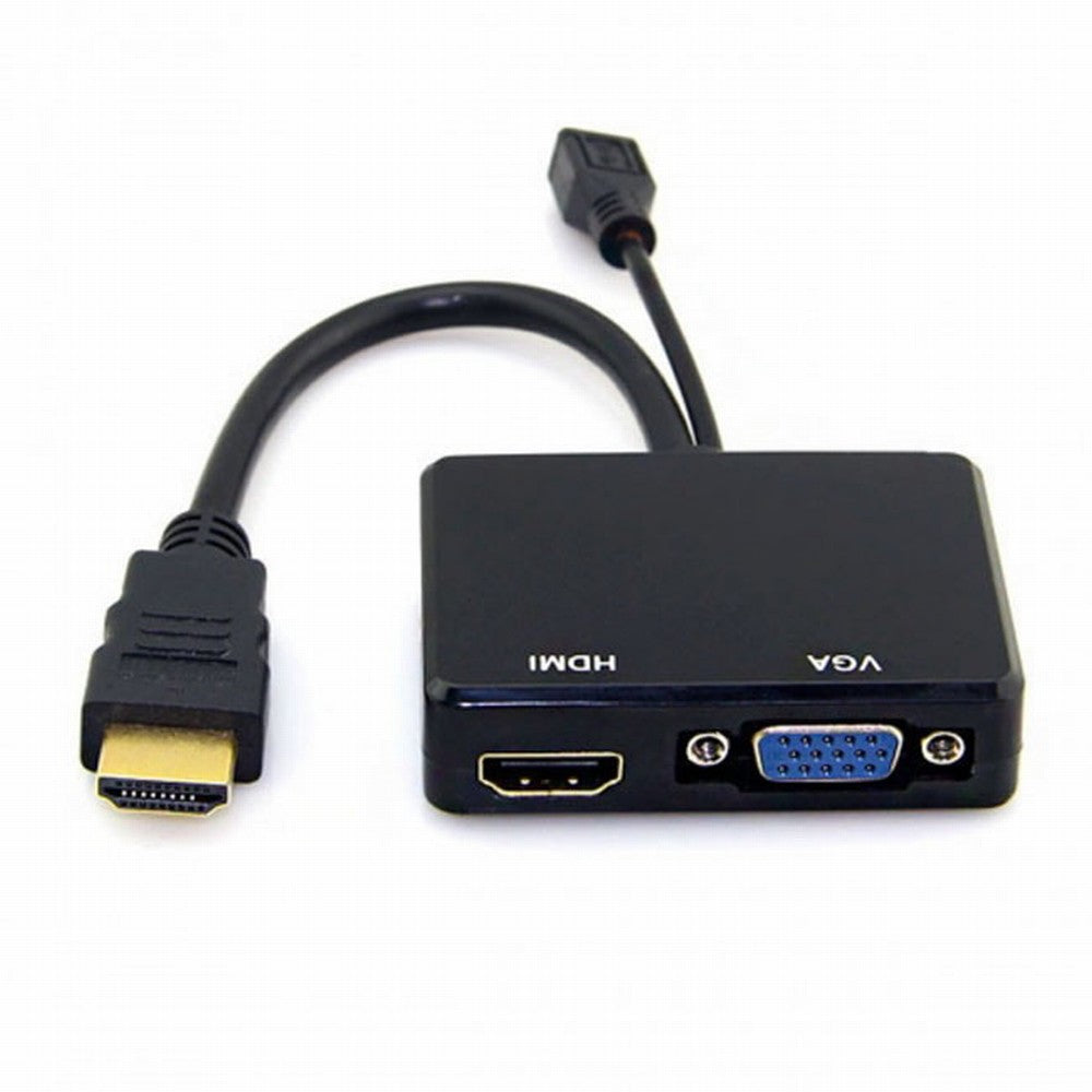 Chenyang HDMI to VGA HDMI Female Splitter with Audio Video Cable Converter Adapter For HDTV PC Monitor HD-033