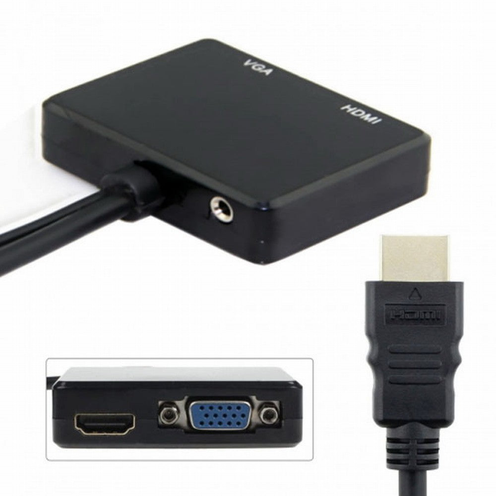 Chenyang HDMI to VGA HDMI Female Splitter with Audio Video Cable Converter Adapter For HDTV PC Monitor HD-033