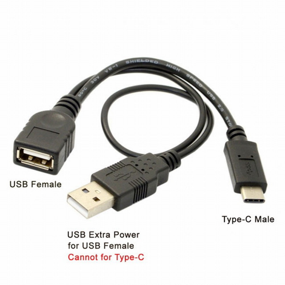 Chenyang USB-C Type-C USB 3.1 to USB 2.0 Female OTG Data Cable with Power for Cell Phone Tablet Laptop Macbook Pro UC-001