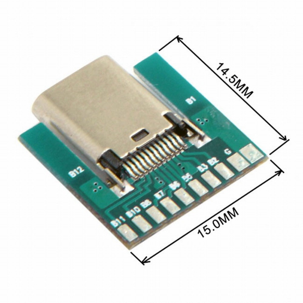 Chenyang DIY 24pin USB 3.1 Type C Female Socket Connector SMT type with PC Board UC-206