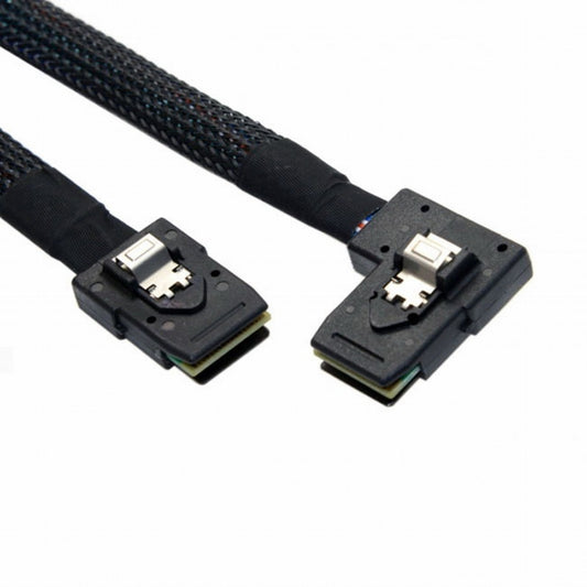 Chenyang Ultra Slim Flat Left Angled 90 Degree Mini SAS 36pin SFF-8087 to 8087 Data Raid Cable 80cm SF-082-LE