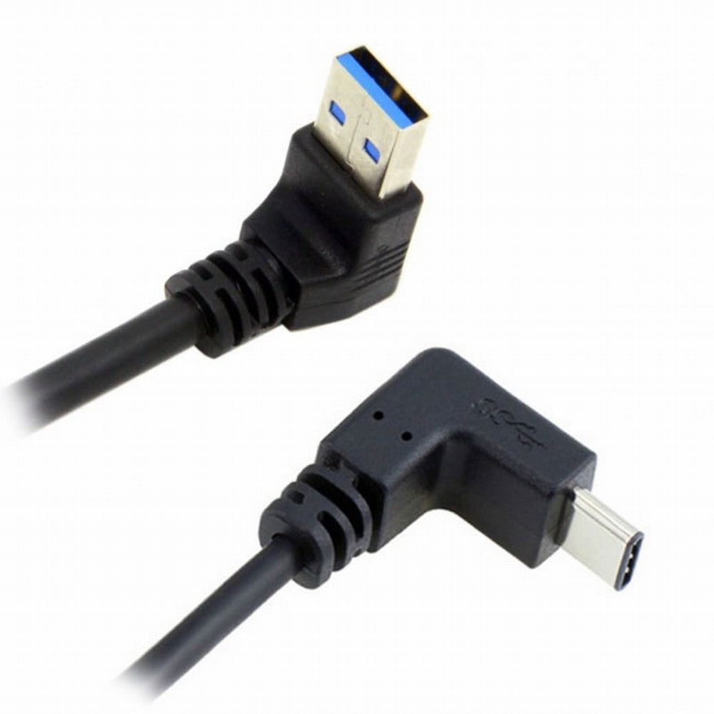 Chenyang USB 3.1 USB-C Up Down Angled to 90 Degree Down Angled A Male Data Cable for Tablet Phone UC-098-DN